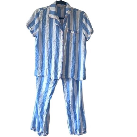 Peace Love & Dreams Other - Peace Love & Dreams Blue & White Striped Pajama Set M/M